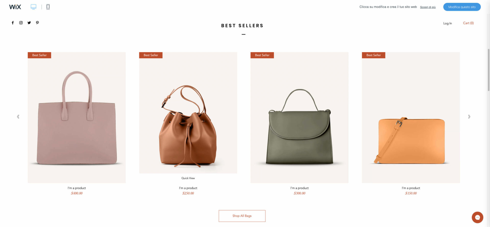 E-commerce Wix